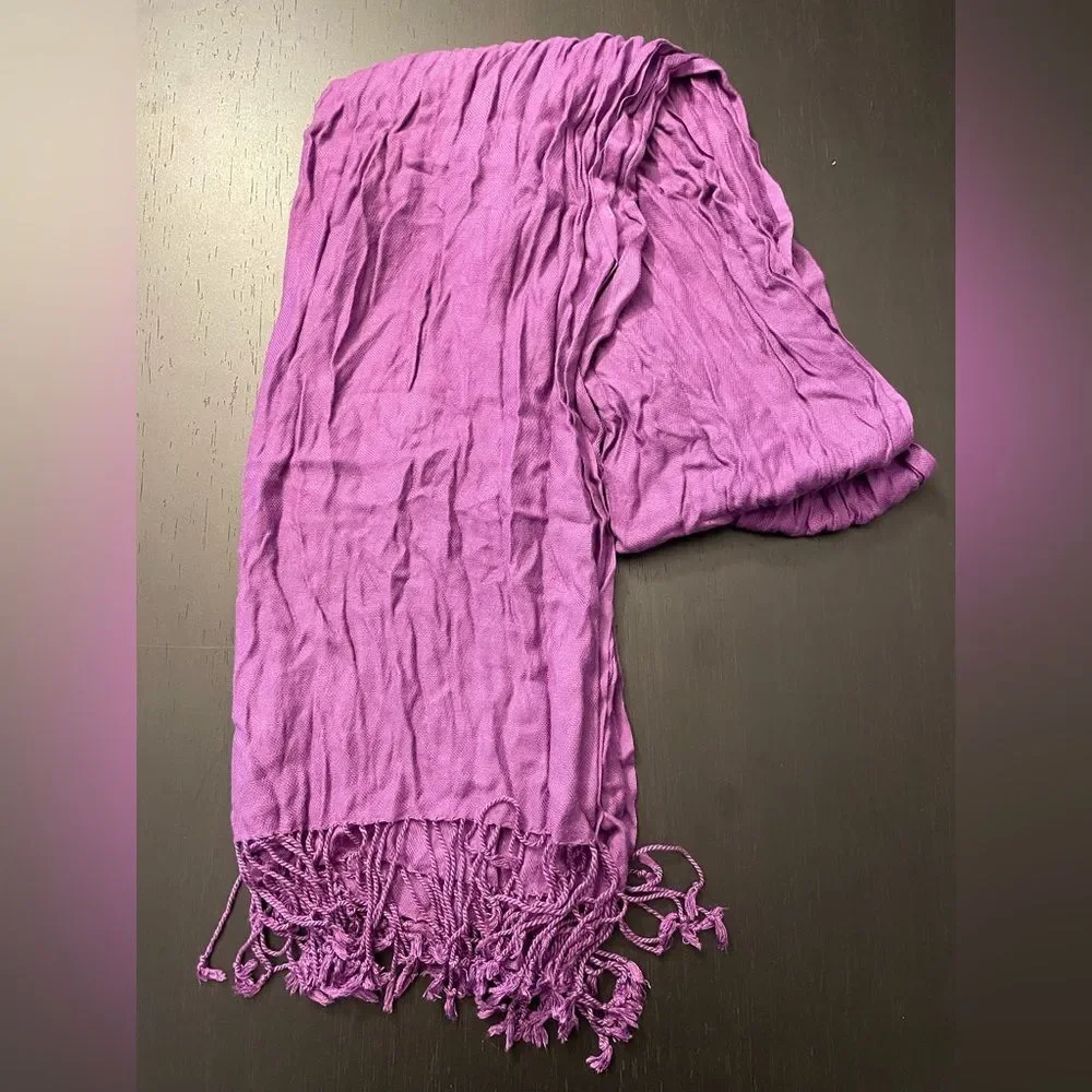 Orchid Fuchsia Fringe Scarf Pashmina